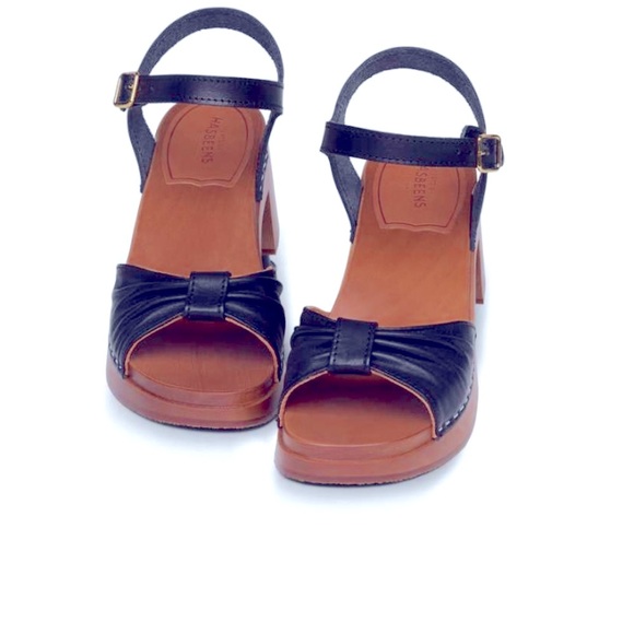 Swedish Hasbeens NWT Black Bow Clog Sandal Sexy Vintage retro inspired Love 🌈❤️ - Picture 7 of 14